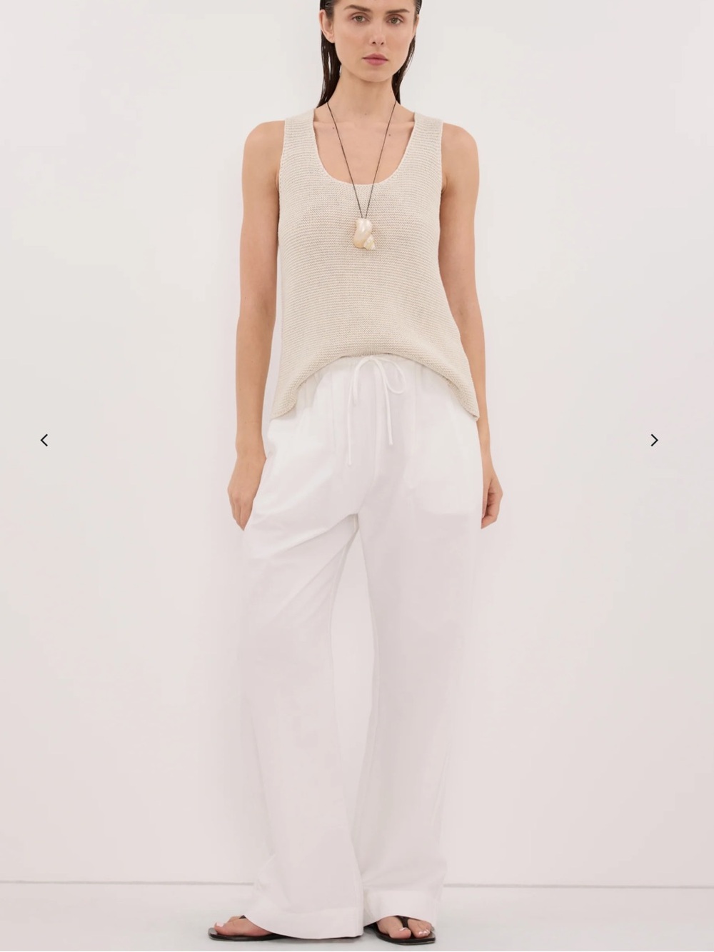 DISSH Pearl Natural Sleeveless Scoop Knit Top